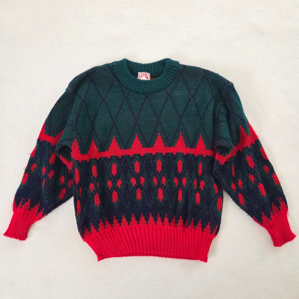Vintage Wintery Pattern Knit Sweater kids 6
